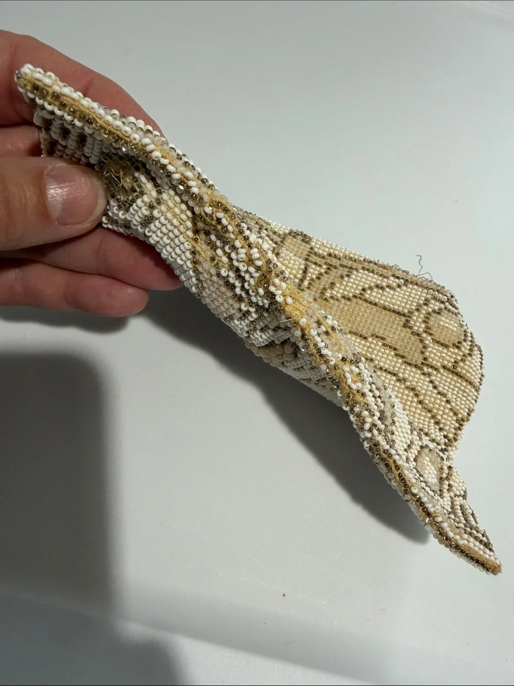 Vintage Butterfly Glass Beaded Clutch Bag Art Deco 20s 30s Rockabilly - Flawed
